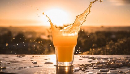 Sticker - orange juice splash isolated