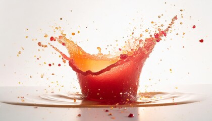 Wall Mural - red juice splash isolated on a white background