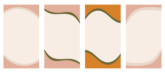 Wall Mural - set of varied shapes for use in vertical stories, promo site headers and footers. decorative frame s