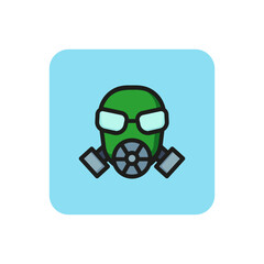 Canvas Print - Line icon of gas mask. Respirator, chemical defense, pollution. Military uniform concept. Can be used for topics like emergency, war, military forces