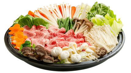 Wall Mural - Delicious food from japan. Shabu-shabu isolation on white background