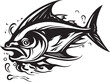 Sea Serenade Abstract Tuna Fish Lineart Coastal Crest Vector Tuna Icon Concept