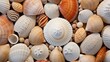 The beauty of seashells in close up, showing the details and variations of the textures and patterns