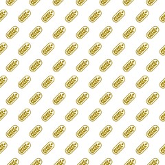 Poster - Wheat seamless pattern isolated on white background