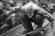 old man skateboarding 