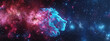 Leo Zodiac Sign Against Space Nebula
