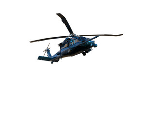 Wall Mural - Helicopter isolated on background. 3d rendering - illustration