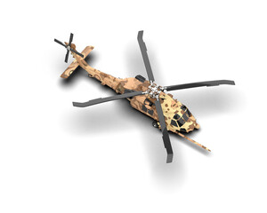 Wall Mural - Helicopter isolated on background. 3d rendering - illustration