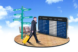 Fototapeta Niebo - business travel - online booking concept