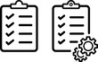 © photostory - Linear icons of checklist as technical service concept