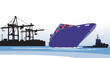Hafen-Terminal mit Containerschiff  illustration