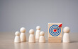 © Celt Studio - Target, Achieving goal concept. personnel standing around goal. startup and set up business objective target, online marketing solution, company business investment