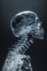 Poster - Comprehensive Radiological Examination of Intricate Skeletal Structure in Monochrome Cinematic Rendering