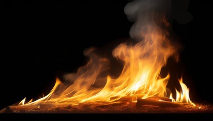 Wall Mural - fire flame on transparent background isolated png