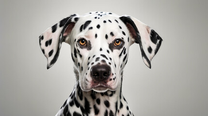 Wall Mural - Dalmatian dog with white background.