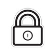 isolated padlock icon in black