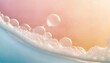 macro photo of bubbles in water pink and blue background with foam made of soap shampoo lotion detergent colorful banner with copy space for laundry and cleaning services beauty skin care concept