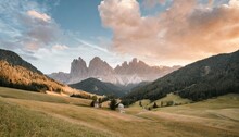 beautiful landscape of italian dolomites santa maddalena