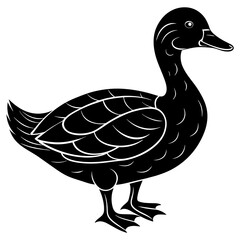 duck isolated on white, black duck silhouette vector illustration,icon,svg,pet,duck characters,Holiday t shirt,Hand drawn trendy Vector illustration,duck on black background