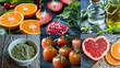 Assorted Fruits and Vegetables Collage