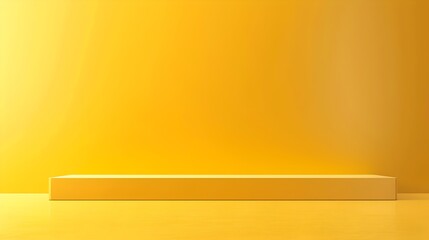 Wall Mural - minimalist shelf on a warm yellow background. simple stylish interior design element. modern home de