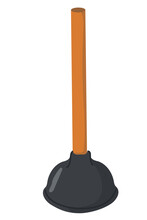 Toilet plunger. Simple illustration of toilet plunger vector icon for web design isolated on white background.