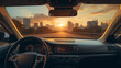 © Olena - view from the car window at sunset