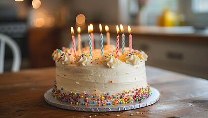 birthday cake with candles