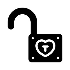 Poster - padlock glyph icon