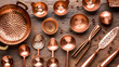 Copper Utensils Array, a collection of copper utensils, exquisite designs, reflecting the artistry of Indian metalwork