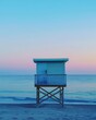 Lifeguard tower overlooking the ocean, Deep Sea Blues,Artistic Documentary,Retro,,,