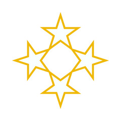 Wall Mural - Hollow Four Gold Stars Cross Icon