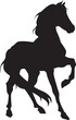 Vector silhouette of a horse walking