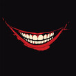 © Edik - Sinister red smile on dark, eerie backdrop.