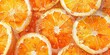 Top view of slices of oranges kept on a clean backdrop a vibrant background portrait with space for text or product, Generative AI.