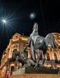 Statue of a horse on the famous Anichkov Bridge in St. Petersburg, Russia