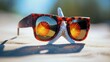 A cute starfish wearing total solar eclipse sunglasses