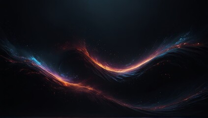 Wall Mural - Abstract background with glowing particles and energy waves