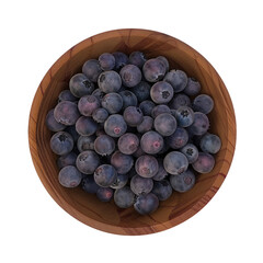 Canvas Print - Bowl of blueberries on Transparent Background