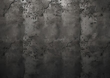 Grunge Metal Wall Texture Background, Suitable For Halloween Theme Background, Old Cracks In Cement, Dusty Old Film Effect Texture, Horror Concrete Imitation Facade Wall, Generative AI	