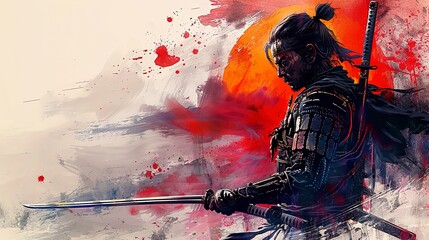 Wall Mural - Samurai Art