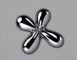 © Michel  - Shiny 3D chrome letter X, retro futuristic balloon bubble style , liquid metal effect with reflective gloss, isolated volumetric rendering