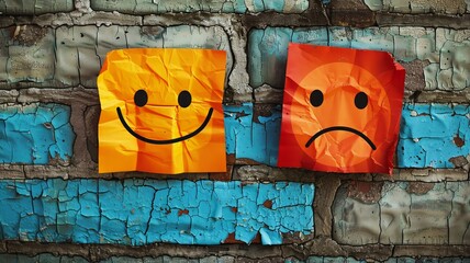 Create two images that represent opposite emotions, such as happiness and sadness, in a visually striking way