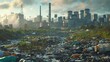 Arsenic, garbage and environmental pollution, futuristic background