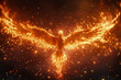 Majestic Fiery Phoenix Rising in Blazing Splendor