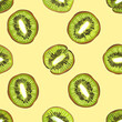 kiwi fruit seamless background pattern illustration