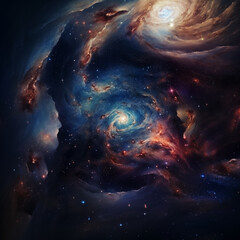 Wall Mural - Space background with stars and galaxy