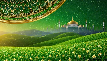 Wall Mural - mosque in the night, wallpaper the Eld-ul-Fitr is likely to be celebrated on