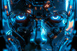 blue cyborg, AI generated