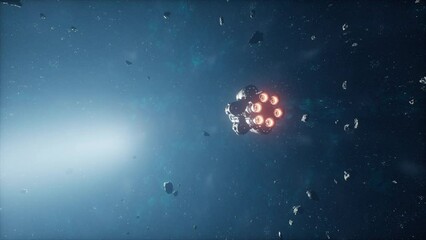 Wall Mural - alien military vessel is on its way to earth for an invasion